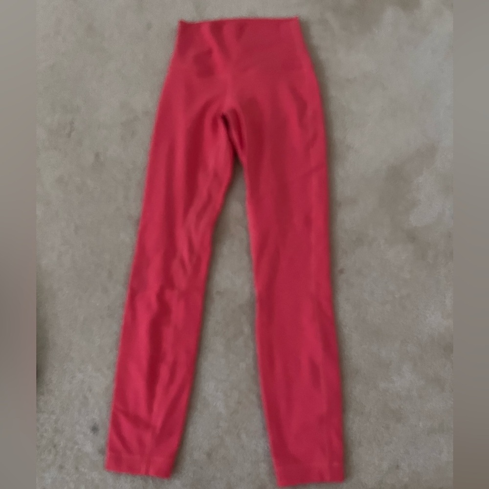 Red/pink lululemon leggings. 25 inch size 2!